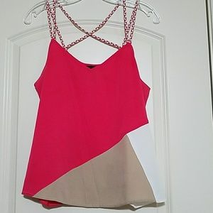 Tri-Color tank w/ braided straps in same colors
